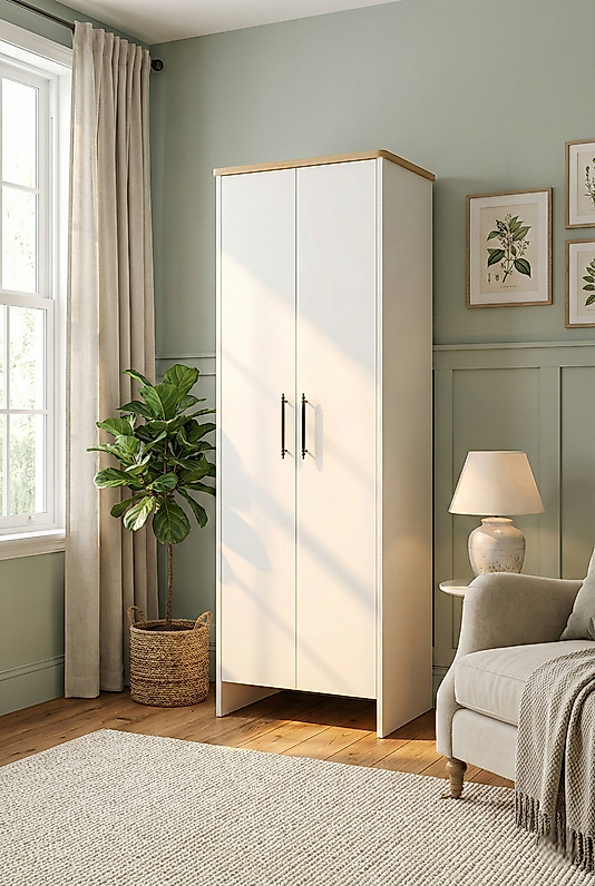 2 Kapaklı 6 Raflı Çok Amaçlı Dolap – Beyaz 182 Cm | Mutfak, Banyo, Ofis Kullanımı Için Uygun